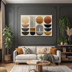 Geometrische Formen In Warmen Farben Abstract Minimalistisch Design