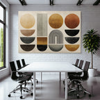 Geometrische Formen In Warmen Farben Abstract Minimalistisch Design