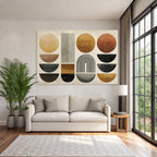 Geometrische Formen In Warmen Farben Abstract Minimalistisch Design