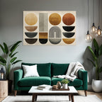 Geometrische Formen In Warmen Farben Abstract Minimalistisch Design