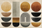 Geometrische Formen In Warmen Farben Abstract Minimalistisch Design | Modern Basic | Einrichtungsstile