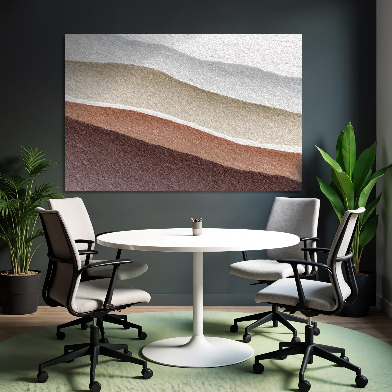 Layered Fluid Color Bands Warm Neutrals Erdtoene Wasserfarbe Art