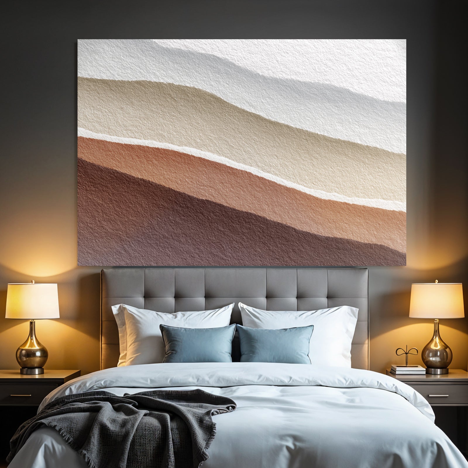 Layered Fluid Color Bands Warm Neutrals Erdtoene Wasserfarbe Art