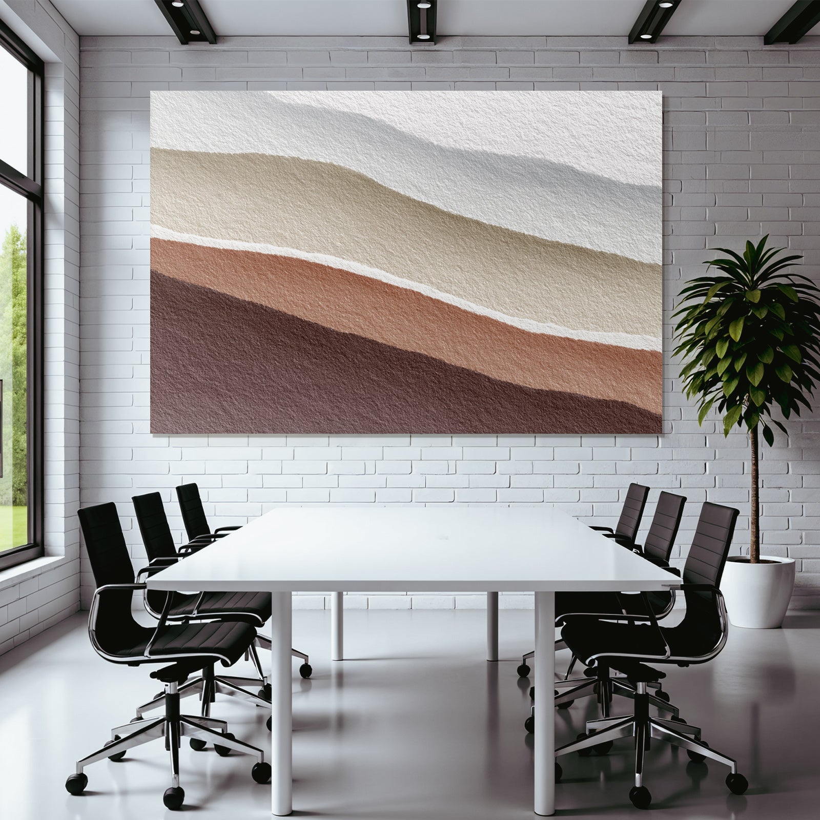 Layered Fluid Color Bands Warm Neutrals Erdtoene Wasserfarbe Art