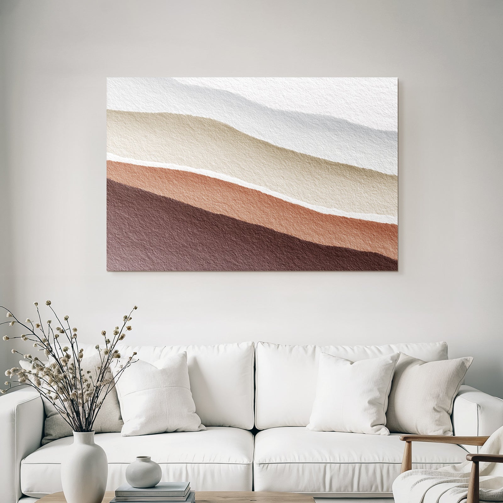 Layered Fluid Color Bands Warm Neutrals Erdtoene Wasserfarbe Art