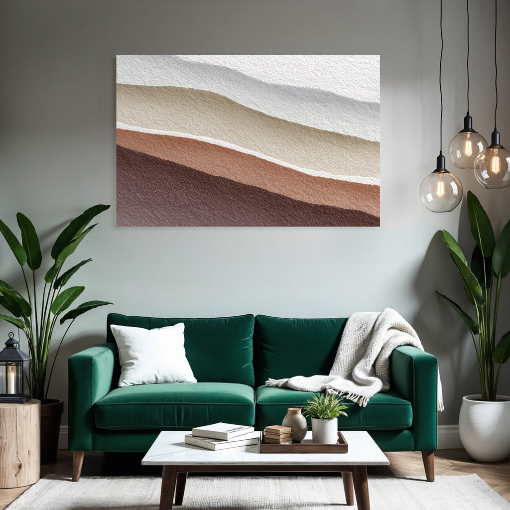 Layered Fluid Color Bands Warm Neutrals Erdtoene Wasserfarbe Art