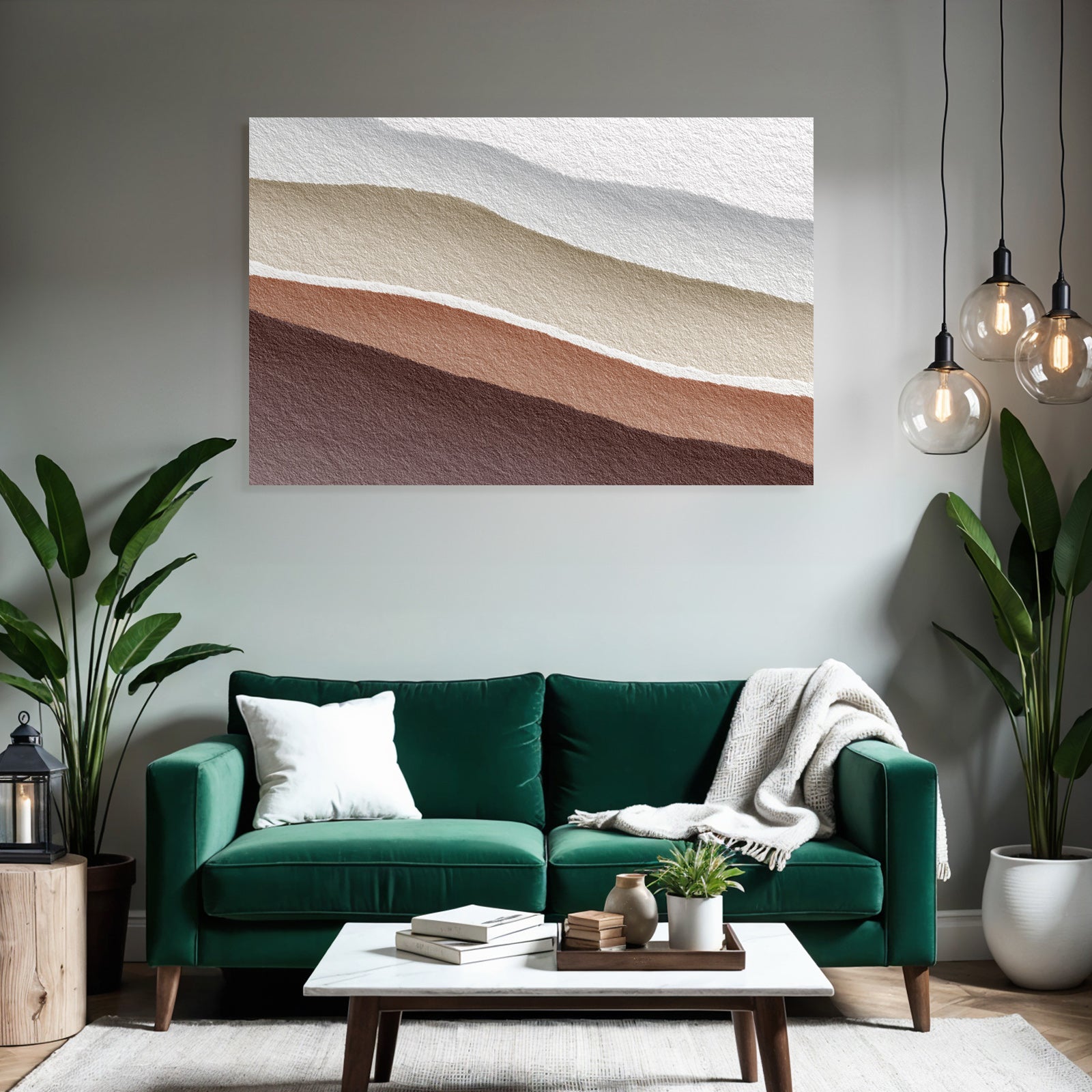 Layered Fluid Color Bands Warm Neutrals Erdtoene Wasserfarbe Art