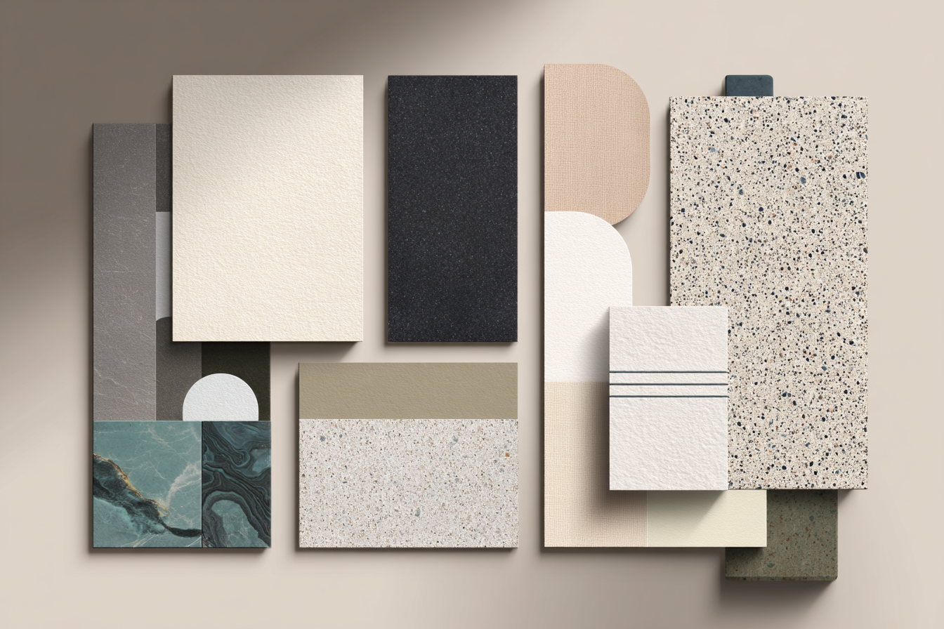 Material Proben Variationen Fuer Innenarchitektur | Modern Basic | Einrichtungsstile