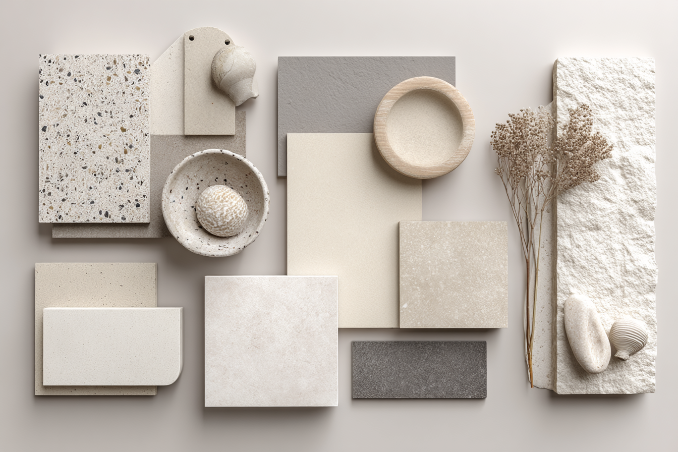 Materialien Innenarchitektur Neutrale Erde Tonpalette | Modern Basic | Einrichtungsstile