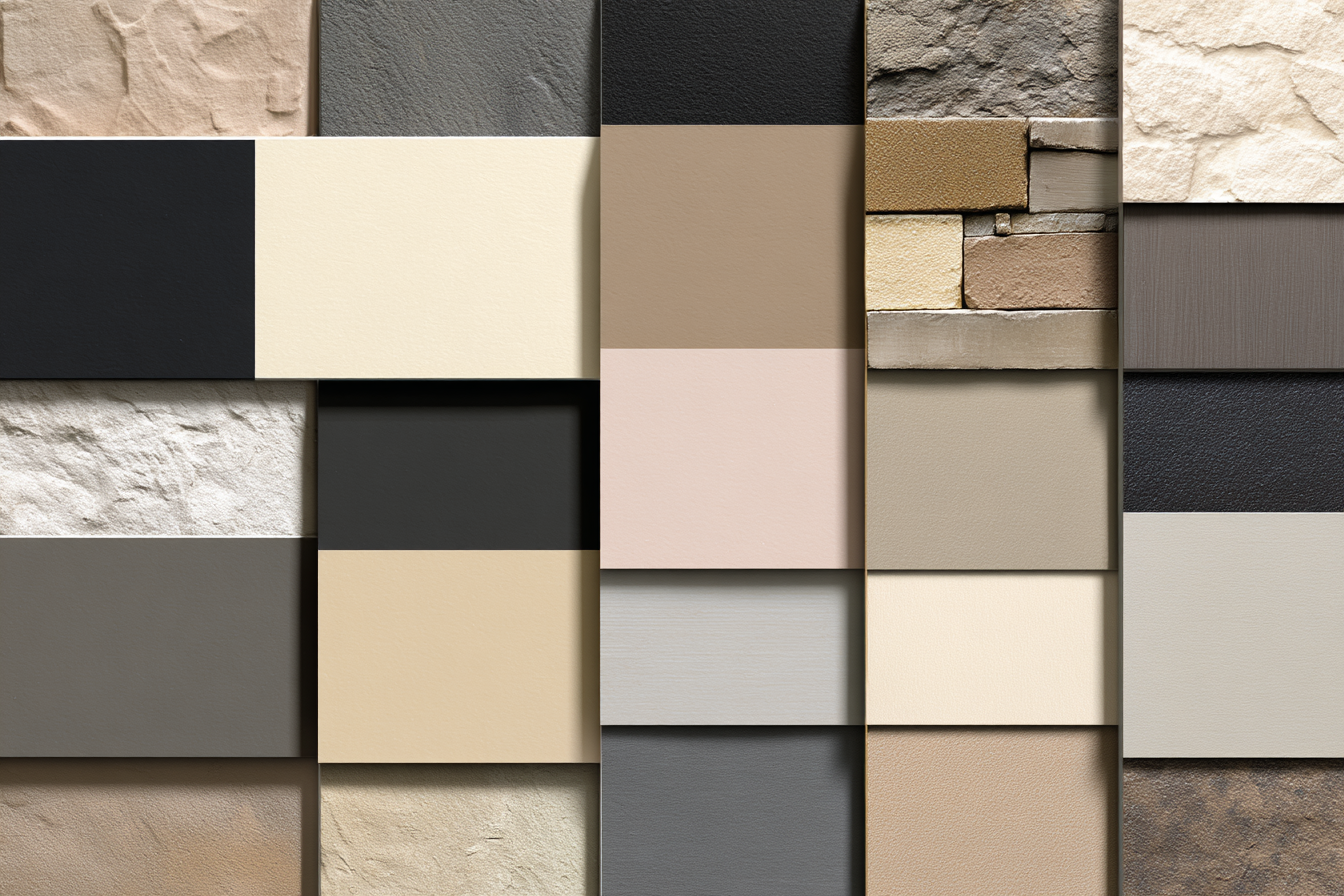 Materialproben Collage Texteuren Farben | Modern Basic | Einrichtungsstile