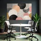 Moderne Abstrakte Design Kreise Halbkreise Farbkomposition