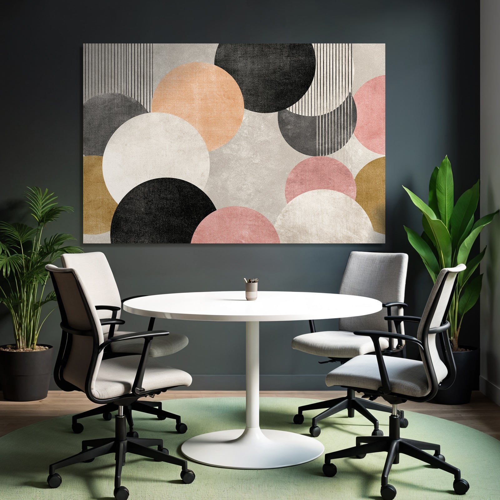 Moderne Abstrakte Design Kreise Halbkreise Farbkomposition