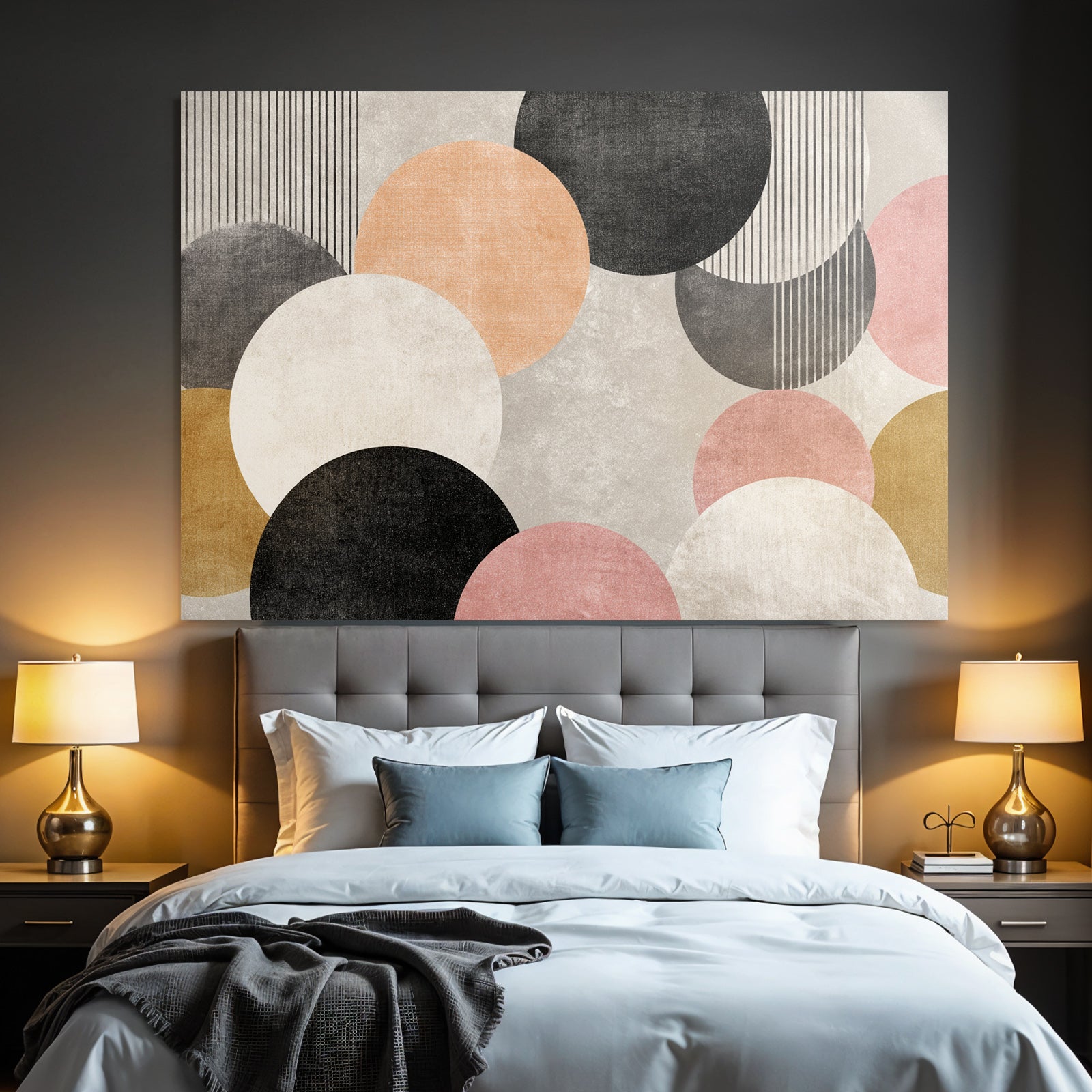 Moderne Abstrakte Design Kreise Halbkreise Farbkomposition