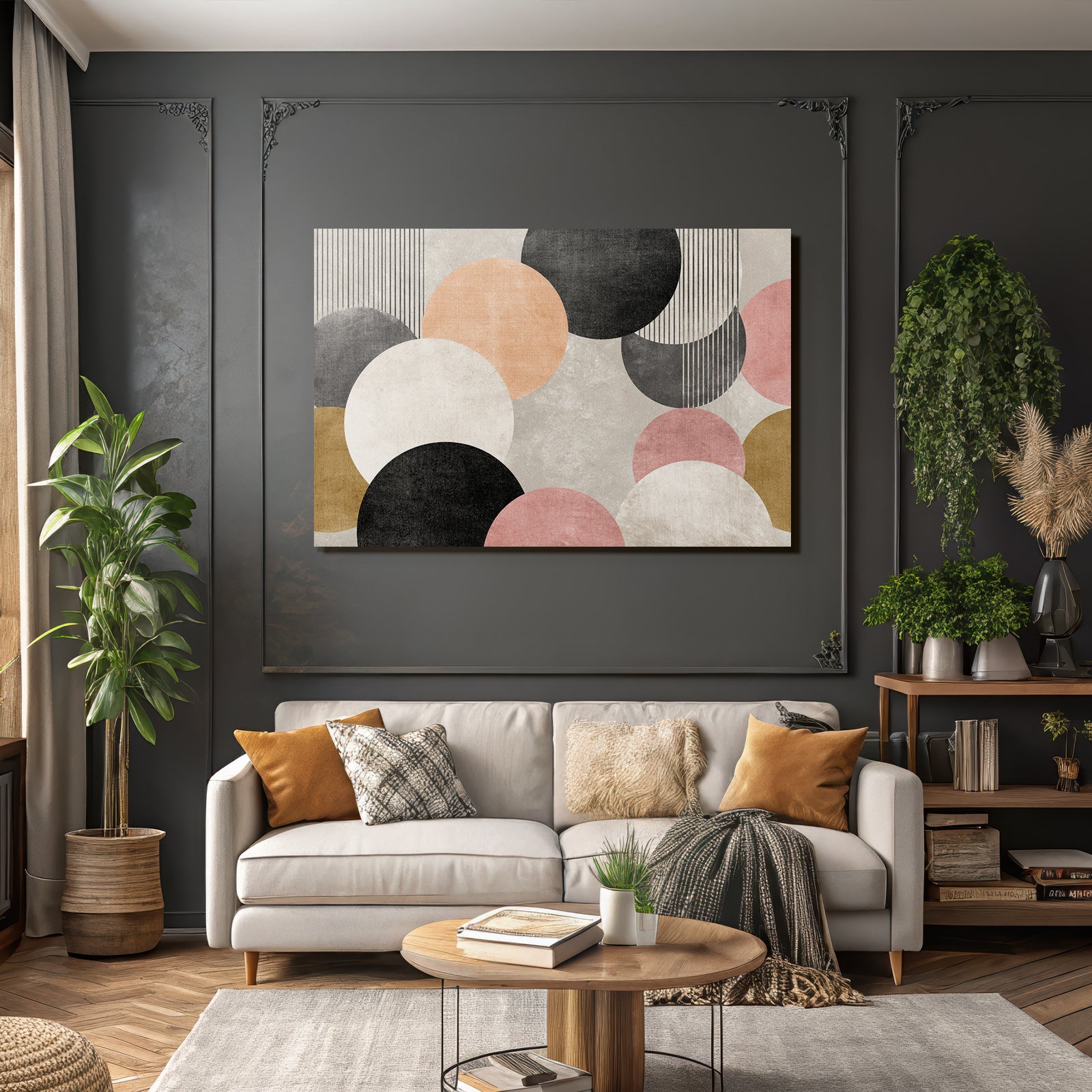 Moderne Abstrakte Design Kreise Halbkreise Farbkomposition