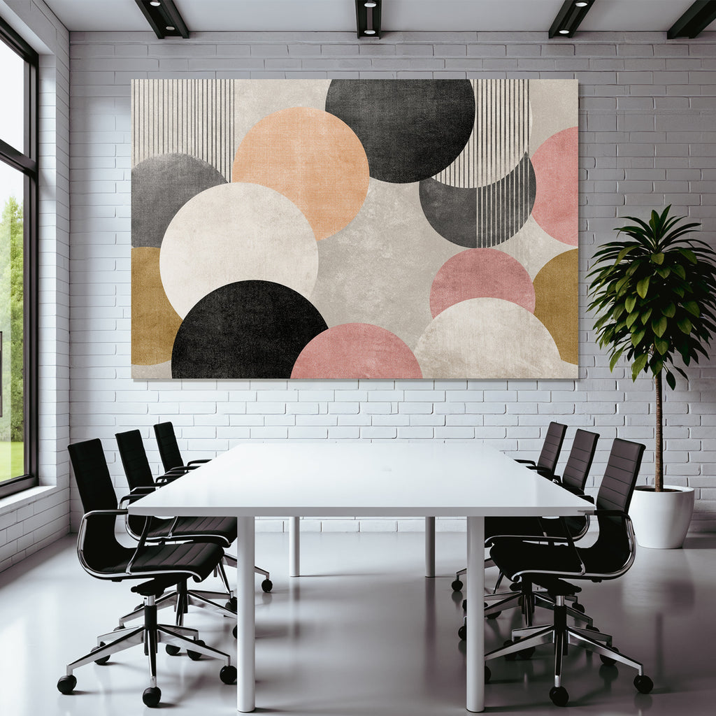 Moderne Abstrakte Design Kreise Halbkreise Farbkomposition