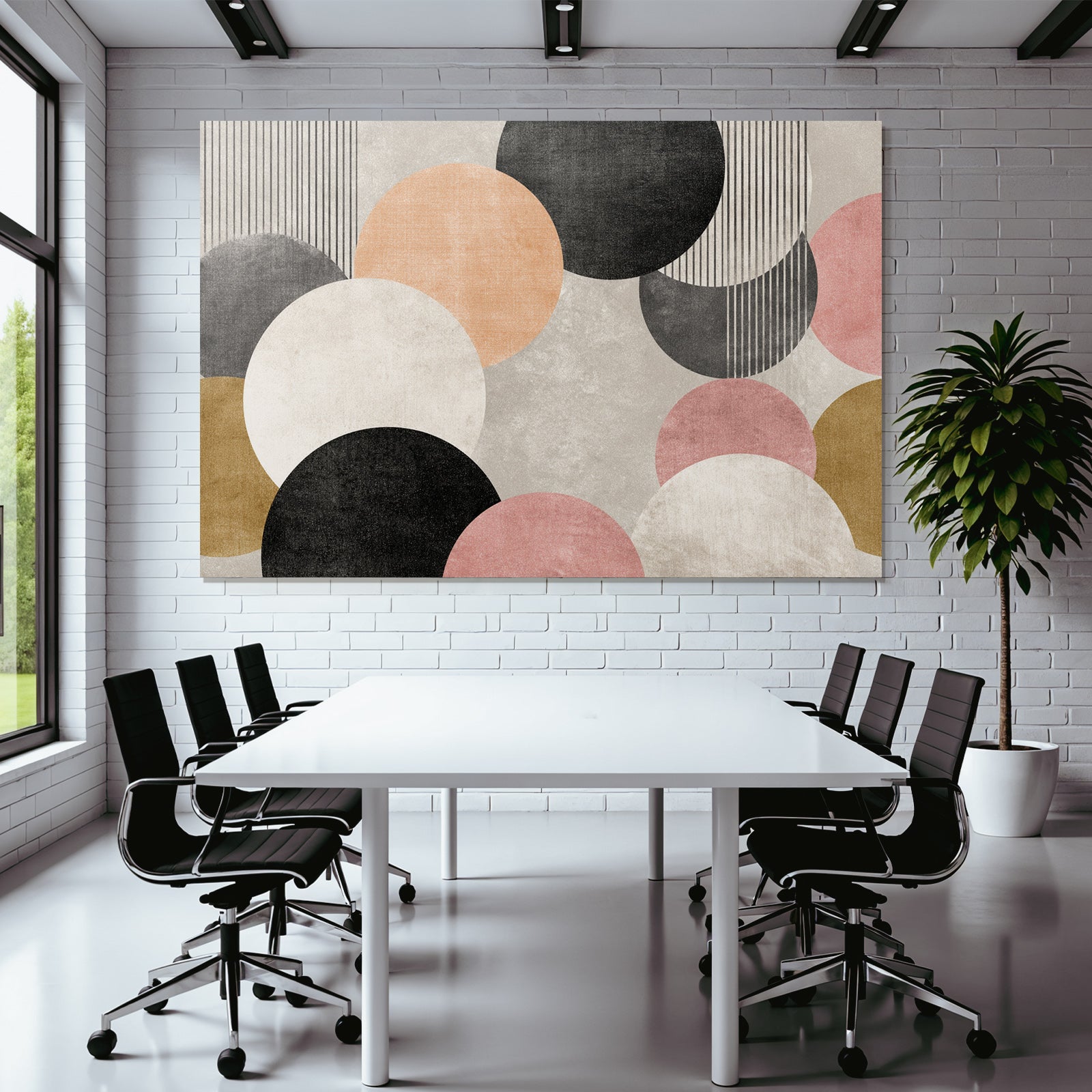 Moderne Abstrakte Design Kreise Halbkreise Farbkomposition
