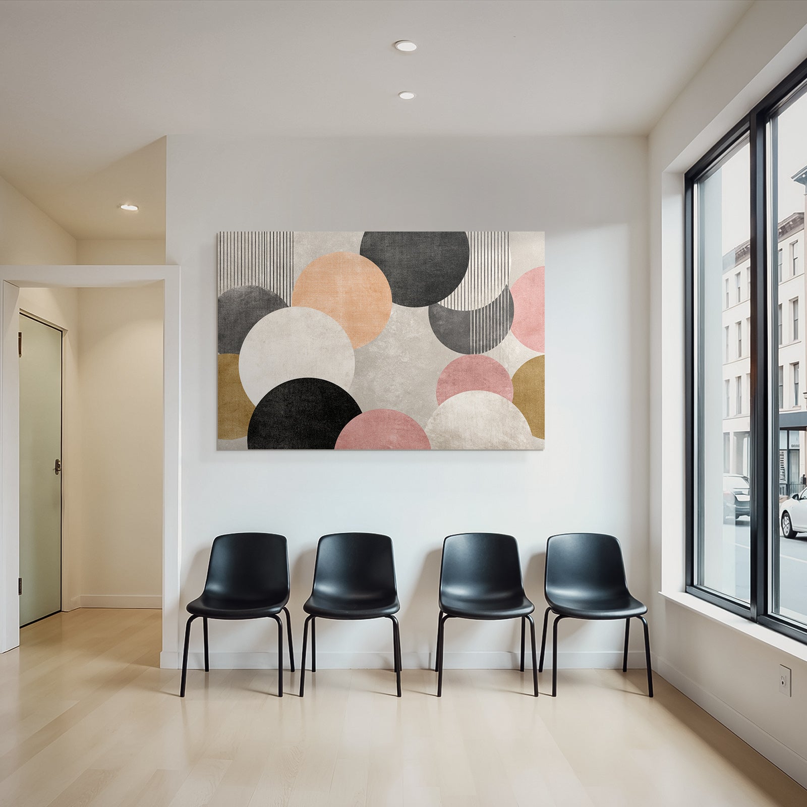 Moderne Abstrakte Design Kreise Halbkreise Farbkomposition