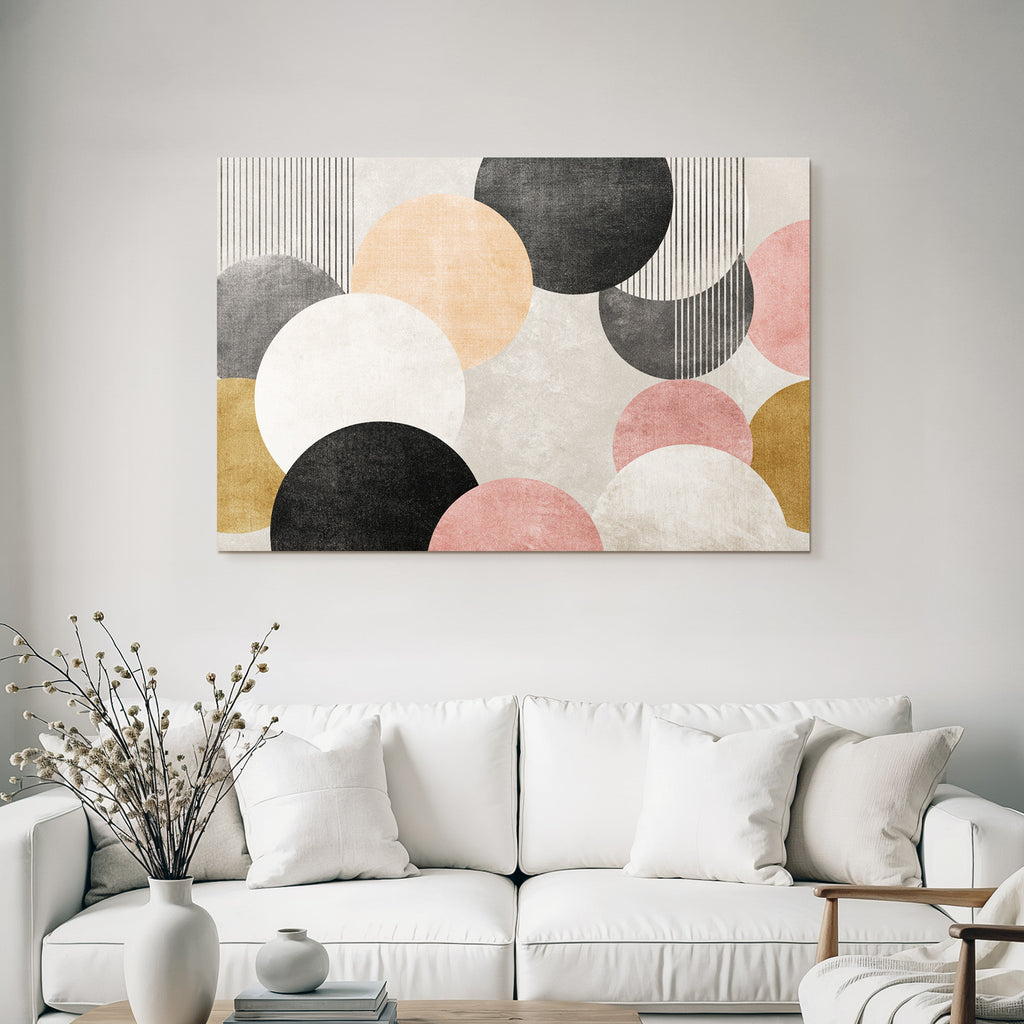 Moderne Abstrakte Design Kreise Halbkreise Farbkomposition