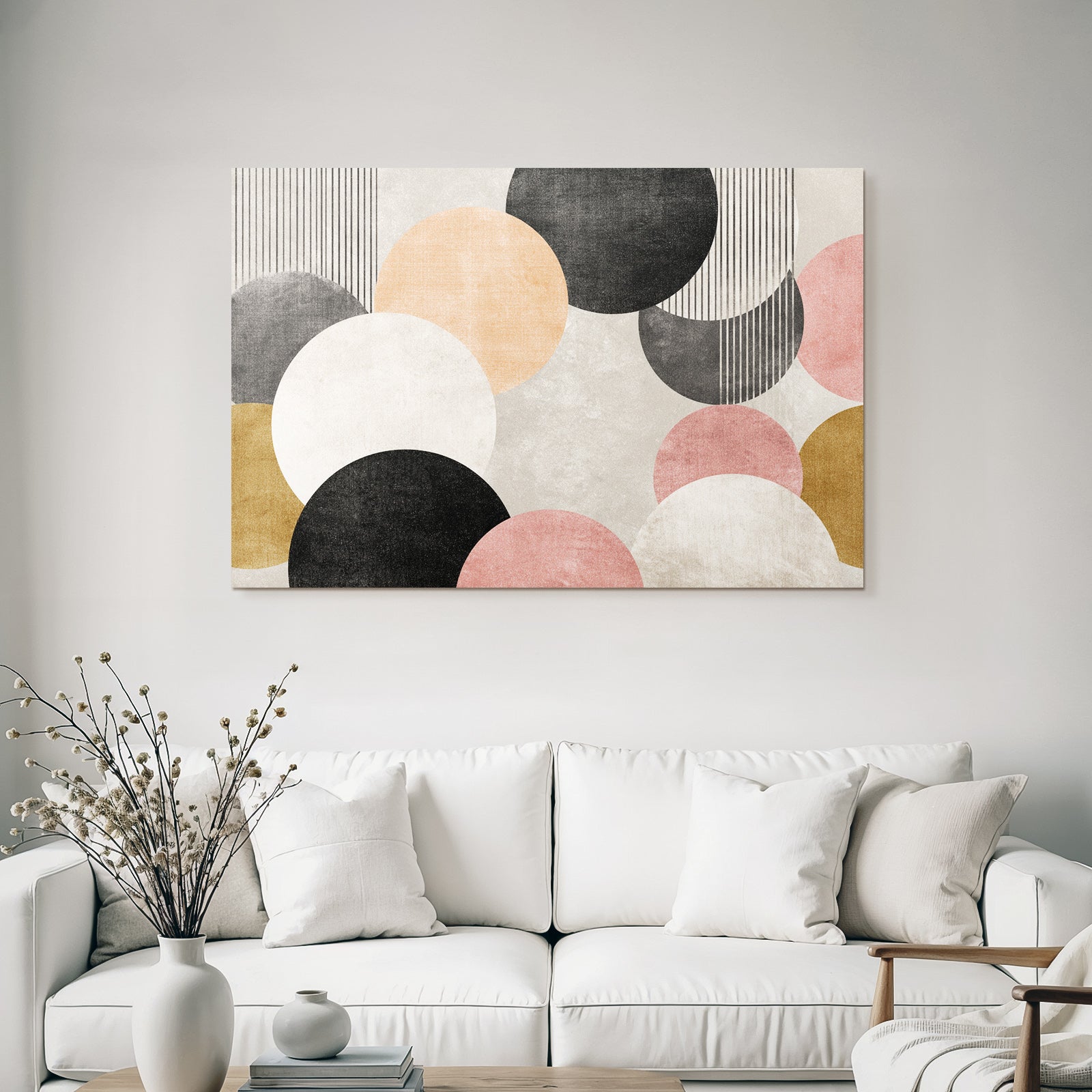 Moderne Abstrakte Design Kreise Halbkreise Farbkomposition