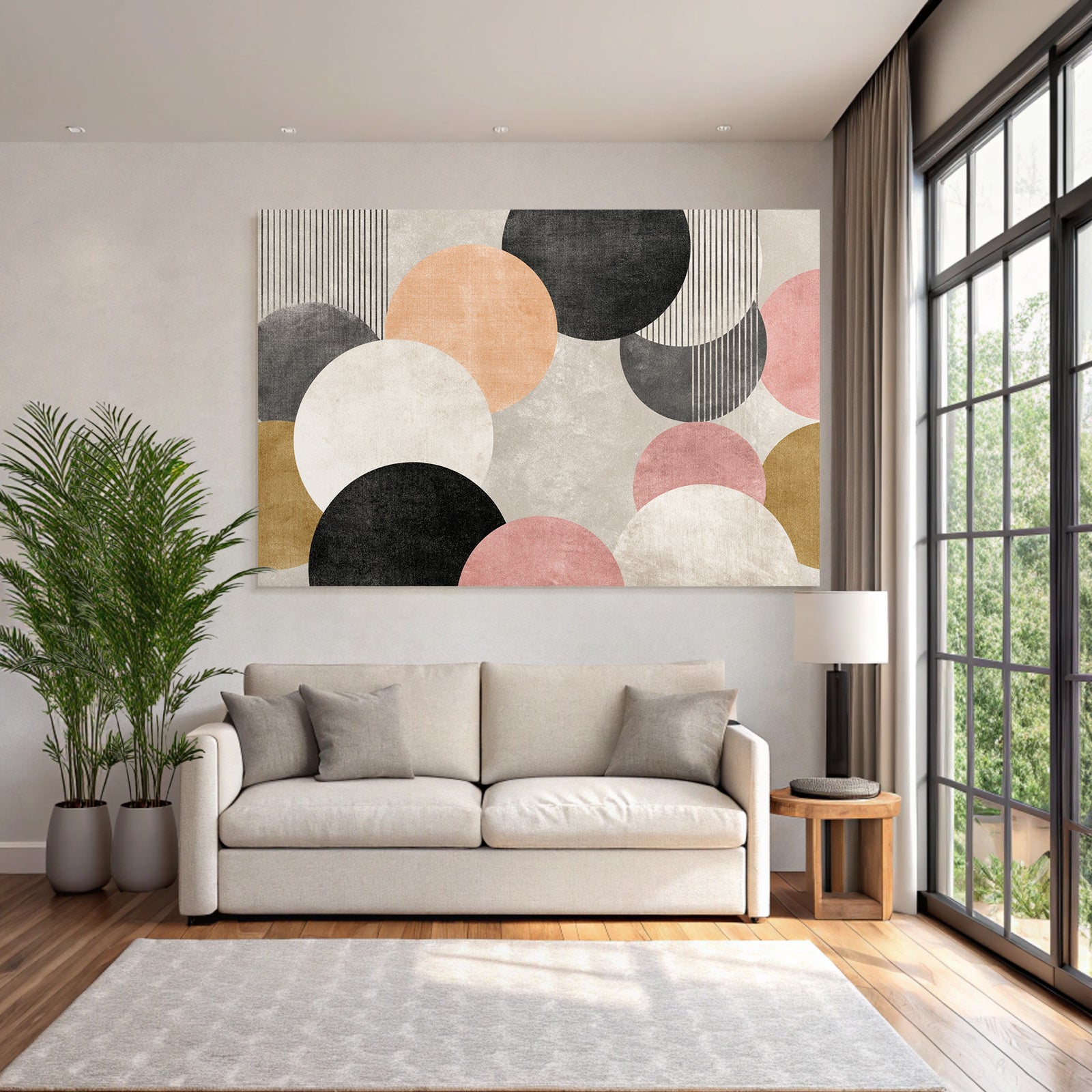 Moderne Abstrakte Design Kreise Halbkreise Farbkomposition