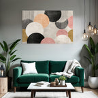 Moderne Abstrakte Design Kreise Halbkreise Farbkomposition