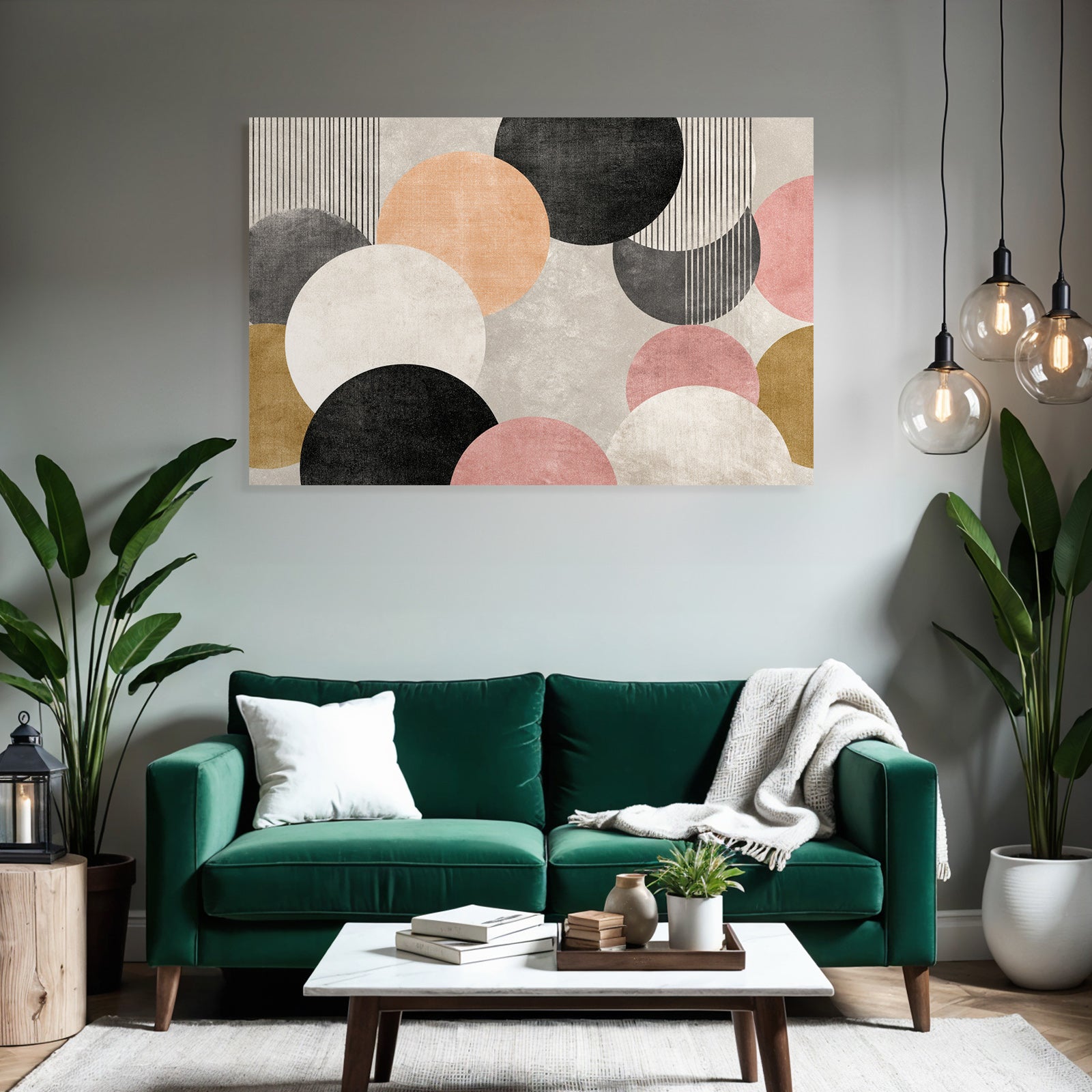 Moderne Abstrakte Design Kreise Halbkreise Farbkomposition