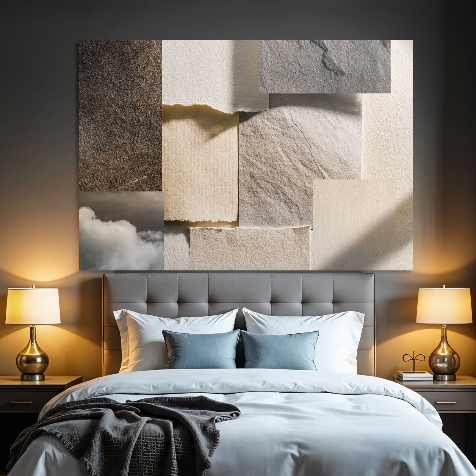 Papier Texturen Und Himmel Collage