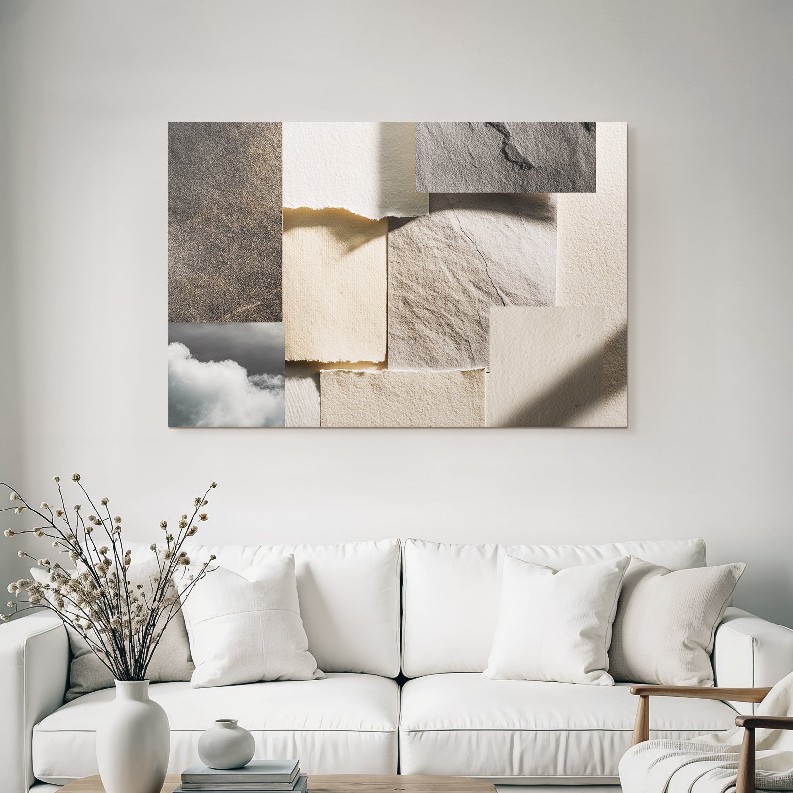 Papier Texturen Und Himmel Collage