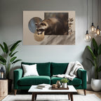 Raccoon Digitale Kunst Mit Kreisen Und Blattern Hintergrund Texturiert