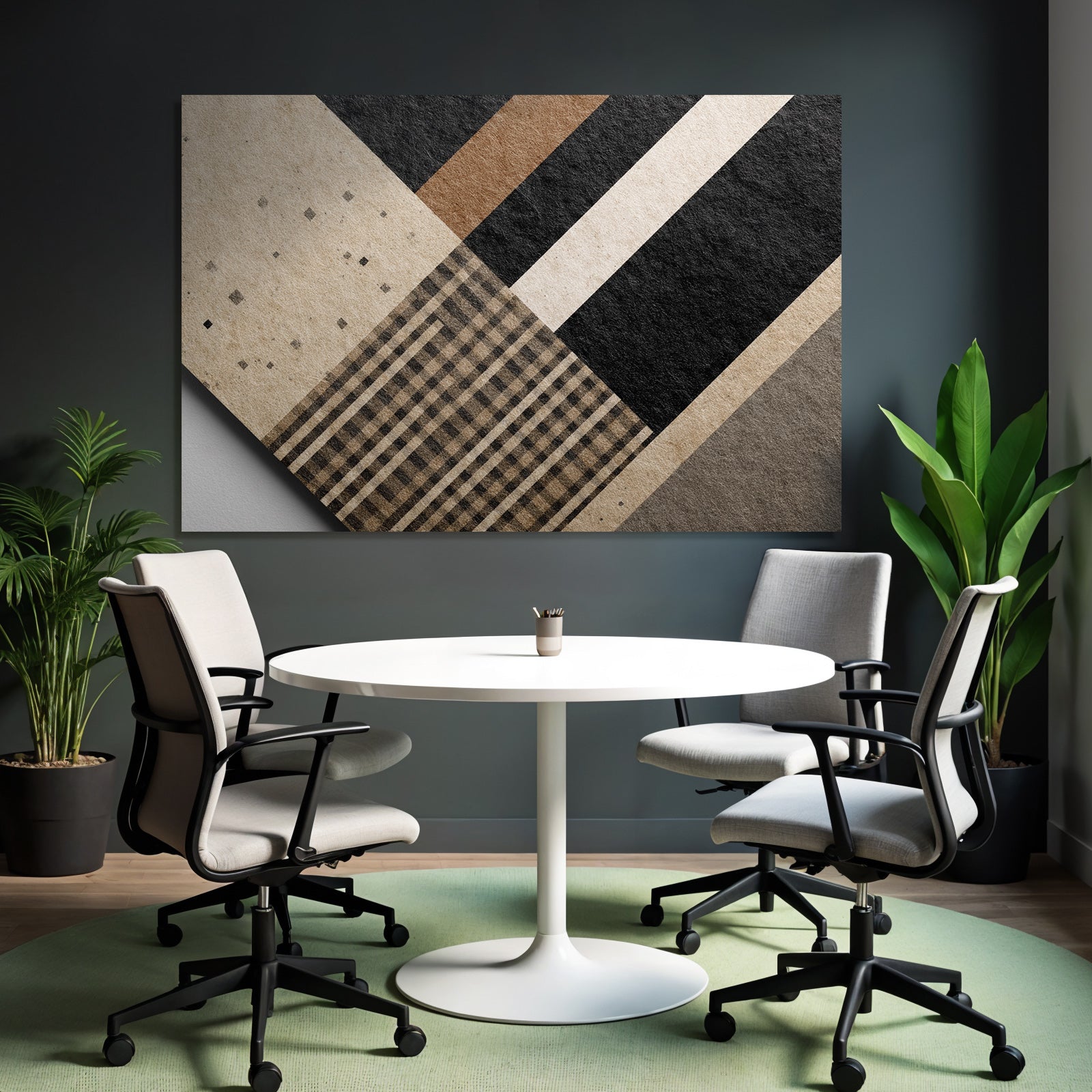 Strukturierte Abstrakte Design Geometrische Muster Schwarz Braun Creme