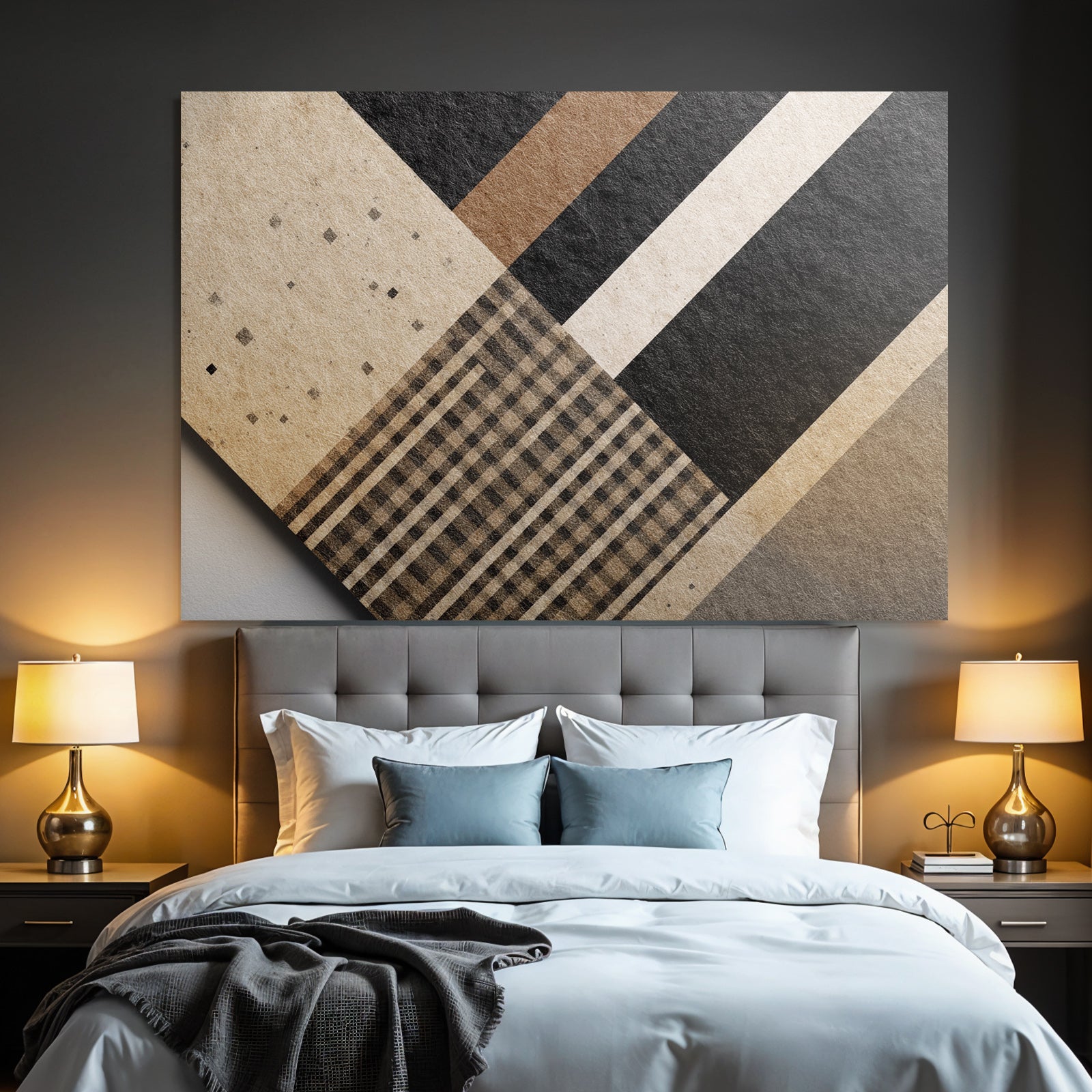 Strukturierte Abstrakte Design Geometrische Muster Schwarz Braun Creme