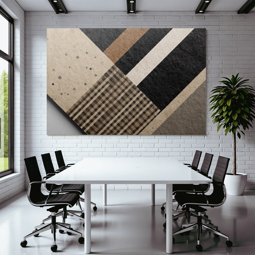 Strukturierte Abstrakte Design Geometrische Muster Schwarz Braun Creme