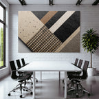 Strukturierte Abstrakte Design Geometrische Muster Schwarz Braun Creme