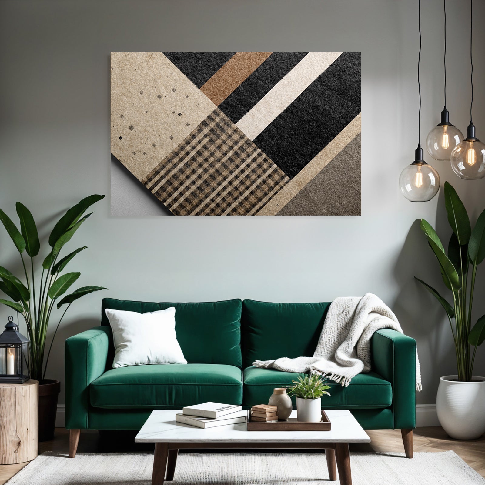 Strukturierte Abstrakte Design Geometrische Muster Schwarz Braun Creme