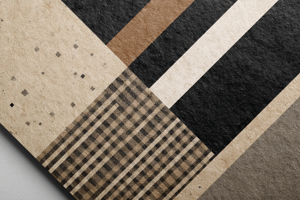 Strukturierte Abstrakte Design Geometrische Muster Schwarz Braun Creme | Modern Basic | Einrichtungsstile