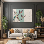 Birds with colorful pen drawing artistic representation