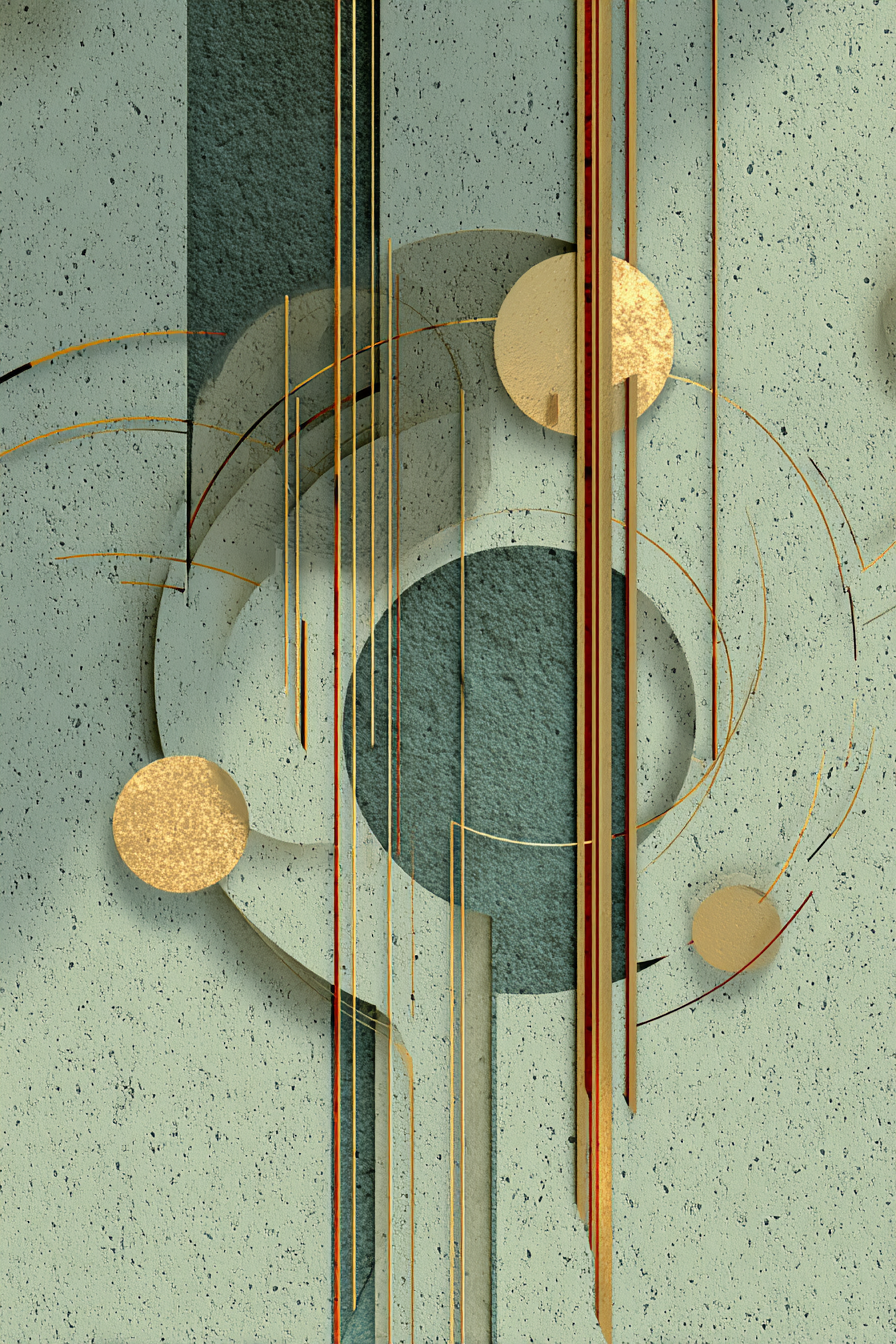 Abstraktes Design Geometrische Formen Texturierter Hintergrund Gruene Goldene Rote Farben | Orientalisch | Einrichtungsstile