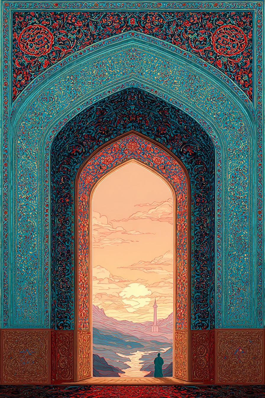 Ornate Architecture Doorway Islamic Design Scenic Landscape Sunset | Orientalisch | Einrichtungsstile