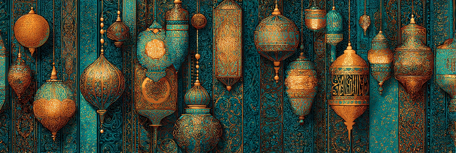 Fotografie Dekorative Laternen Im Mittleren Oststil Tuerkis Gold Interaktive Muster | Orientalisch | Einrichtungsstile