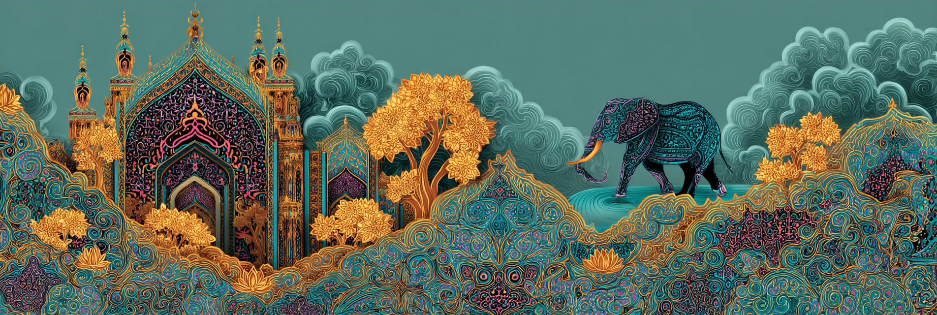 Fantastische Elefant Architektur Mit Muster Und Lebendigen Farben | Orientalisch | Einrichtungsstile
