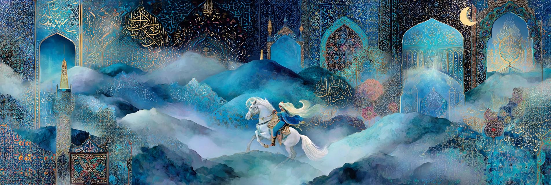 Pferd Und Reiter Im Mystischen Hintergrund Traditionelle Kunst | Orientalisch | Einrichtungsstile