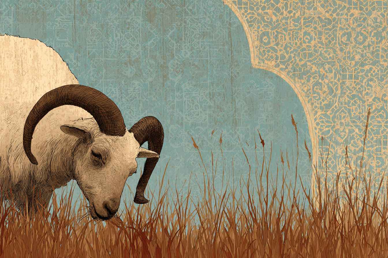 Ram Grazing Field Patterns Textured Hintergrund | Orientalisch | Einrichtungsstile