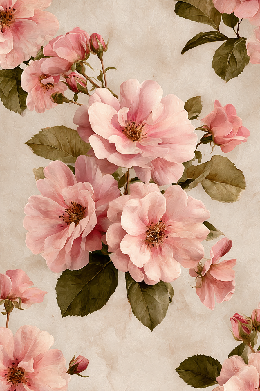 Florales Design Mit Pinken Blumen Und Blatter | Romantisch und Landhaus | Einrichtungsstile
