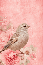 Vogel Vor Pinken Blumen Und Pinkem Hintergrund | Romantisch und Landhaus | Einrichtungsstile