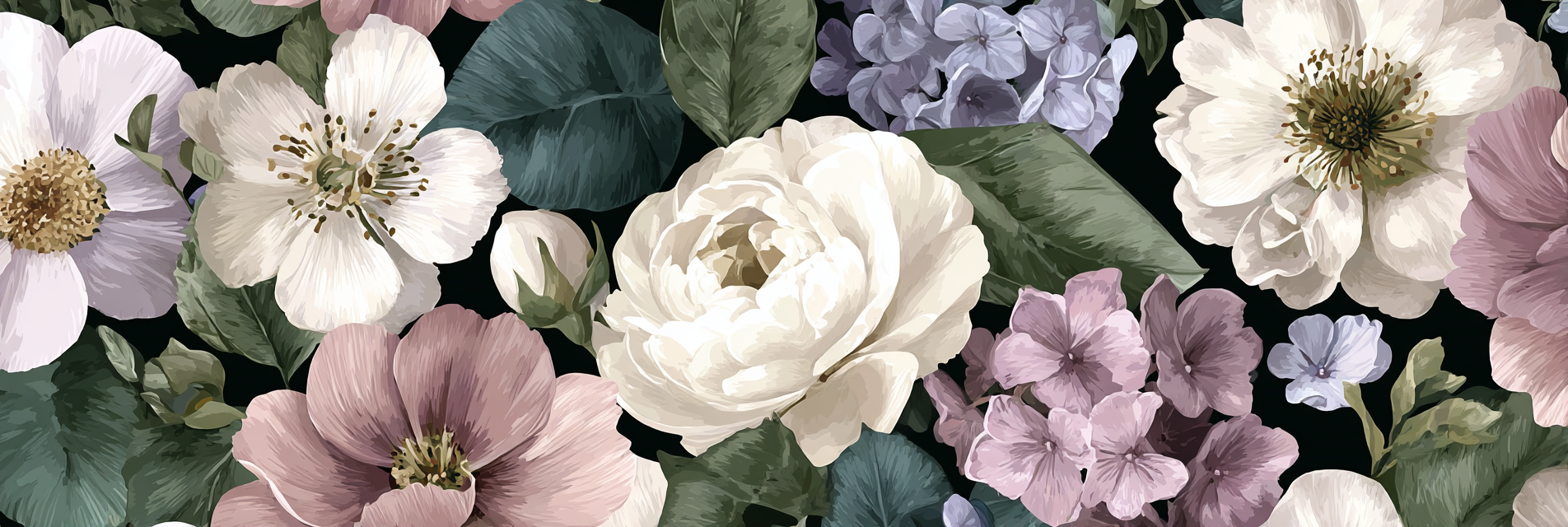 Blumen Muster Auf Dunkelhrer Background | Romantisch und Landhaus | Einrichtungsstile