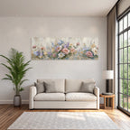 Blumengemaelde Farbenfrohe Blumen Koerniger Hintergrund