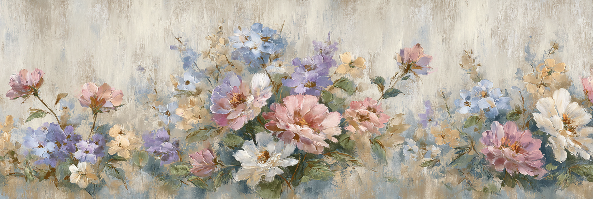 Blumengemaelde Farbenfrohe Blumen Koerniger Hintergrund | Romantisch und Landhaus | Einrichtungsstile