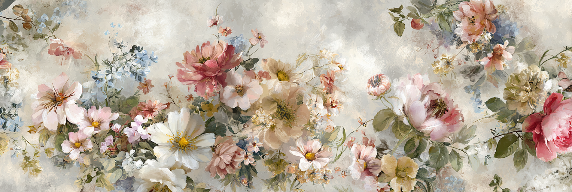 Dekoratives Blumenmuster Weichmalerei | Romantisch und Landhaus | Einrichtungsstile