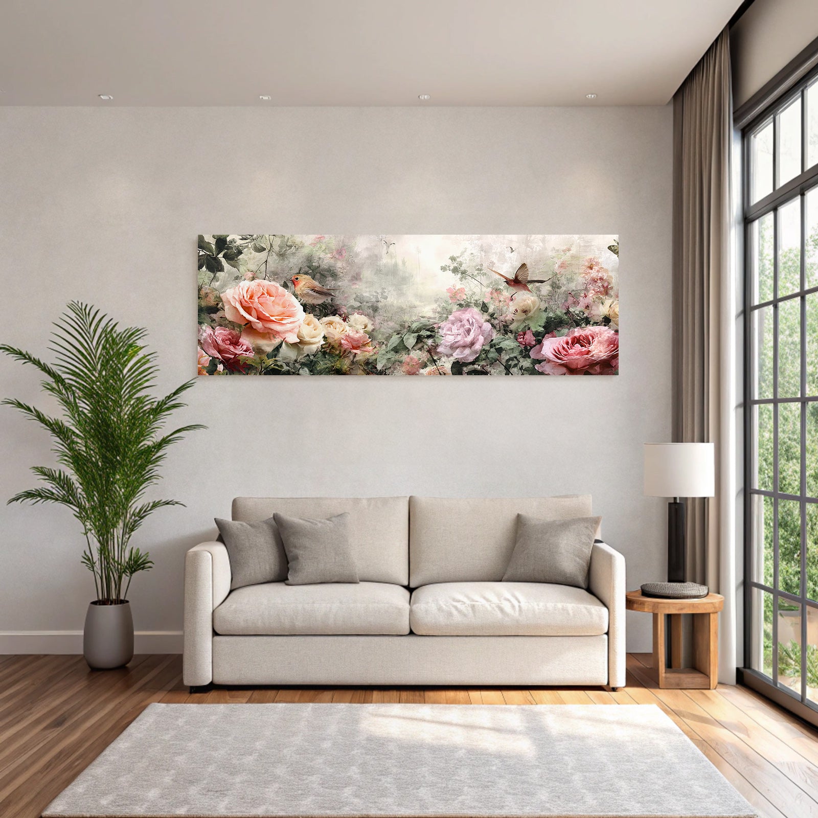 Ruhige Rosen Voegel Blumen Arrangement