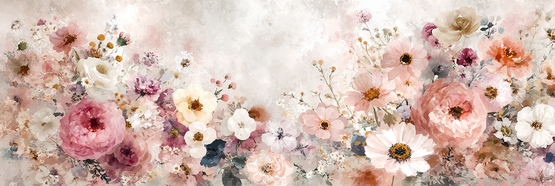 Watercolor Blumenarrangement Pastellfarben | Romantisch und Landhaus | Einrichtungsstile